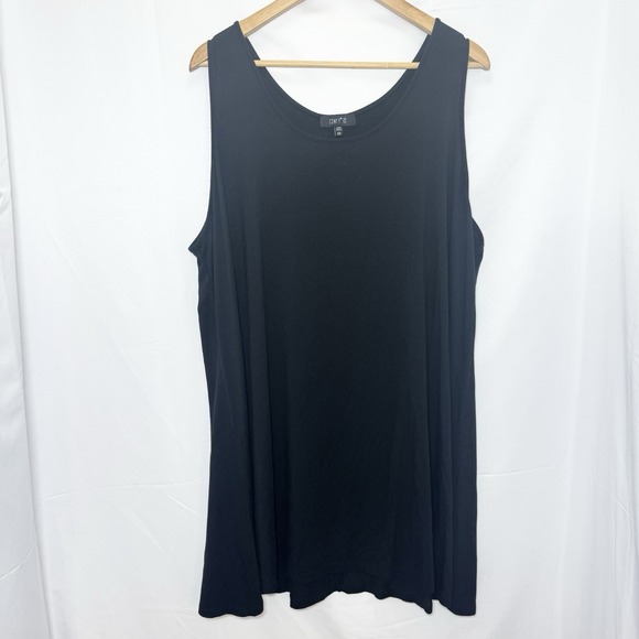 Comfy USA Organic Sleeveless Tunic Top Size 2X‎ Classic Black Lagenlook Capsule - Picture 1 of 7